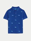 Pure Cotton Shark Embroidered Polo Shirt (2-8 Yrs)