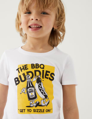 Pure Cotton BBQ Print Mini Me T-Shirt (2-8 Yrs) - IT