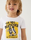 Mini-Me-T-Shirt aus reiner Baumwolle mit BBQ-Motiv (2-8 Jahre)