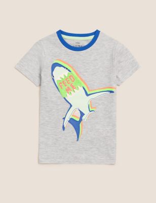 Cotton Reversible Sequin Shark T-Shirt (2-7 Yrs) | M&S