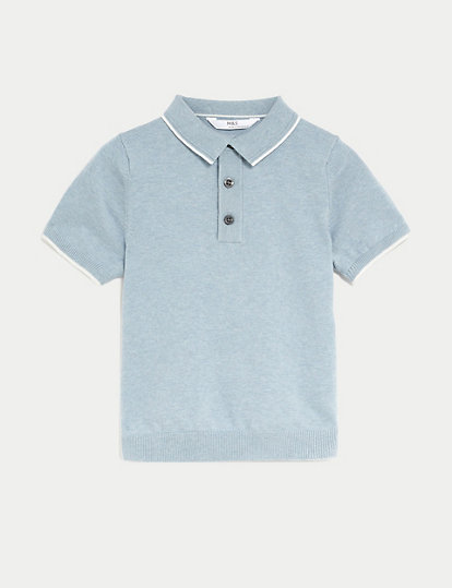 Cotton Rich Knitted Polo Top