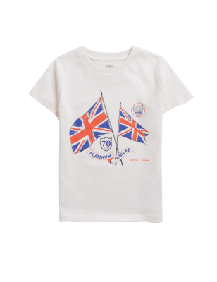 

Boys M&S Collection Jubilee T-Shirt - White Mix, White Mix