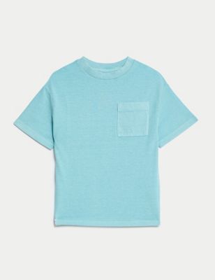 

Boys,Unisex,Girls M&S Collection Pure Cotton Garment Dyed T-Shirt (2-8 Yrs) - Blue, Blue
