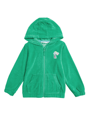 

Boys M&S Collection Cotton Rich Towelling Zip Hoodie (2-7 Yrs) - Green, Green