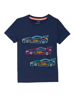 

Boys M&S Collection Pure Cotton Embroidered Car T-Shirt (2-7 Yrs) - Indigo Mix, Indigo Mix