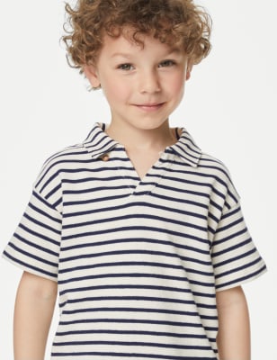 

Boys M&S Collection Pure Cotton Textured Striped T-Shirt (2-8 Yrs) - Navy Mix, Navy Mix