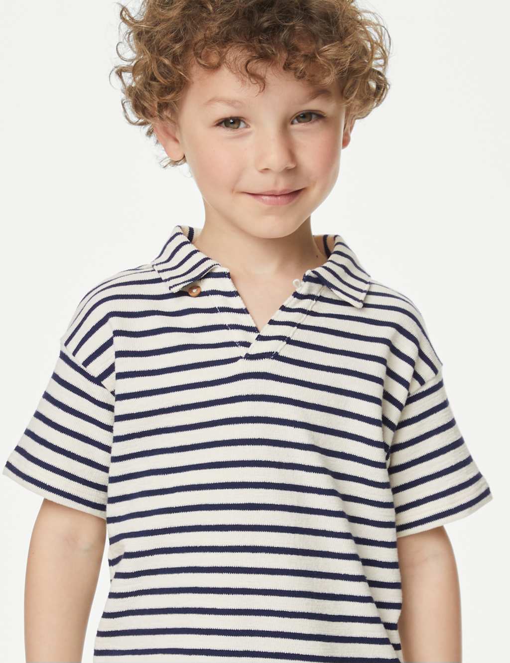 Pure Cotton Textured Striped T-Shirt (2-8 Yrs) image 1