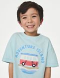 Puur katoenen T-shirt met 'Adventure Island' (2-8 jaar)
