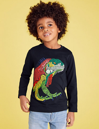Pure Cotton Embroidered Iguana Top (2-7 Yrs)