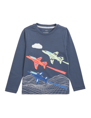 

Boys M&S Collection Pure Cotton Airplanes Top (2-7 Yrs) - Air Force Blue, Air Force Blue