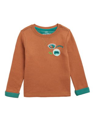 

M&S Collection Top 100% algodón con bordado (2-7 años) - Soft Peach, Soft Peach