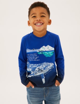 

Boys M&S Collection Pure Cotton Whale Top (2-7 Yrs) - Blue Mix, Blue Mix