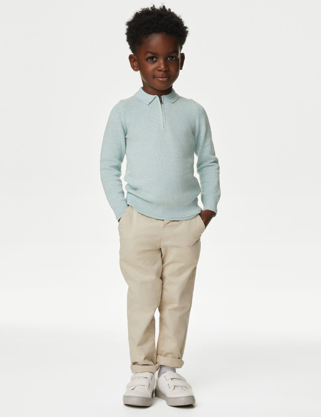 Pure Cotton Knitted Polo Shirt (2-8 Yrs) image 1