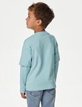 Pure Cotton Mock Sleeve Top (2-8 Yrs)