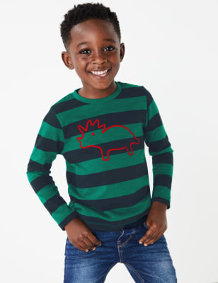 Top &agrave; imprim&eacute; dinosaure et rayures (du 3&nbsp;mois au 7&nbsp;ans)