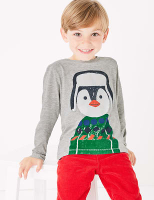 Top &agrave; motif pingouin (du 3&nbsp;mois au 7&nbsp;ans)