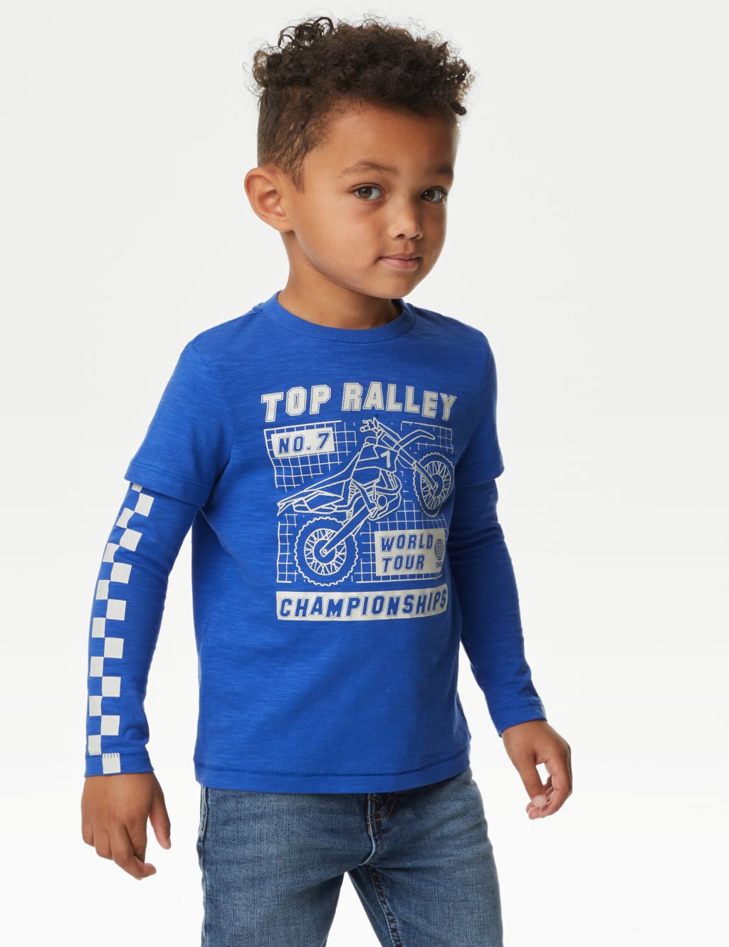 Pure Cotton Motorbike Graphic Top (2-8 Yrs) image 1