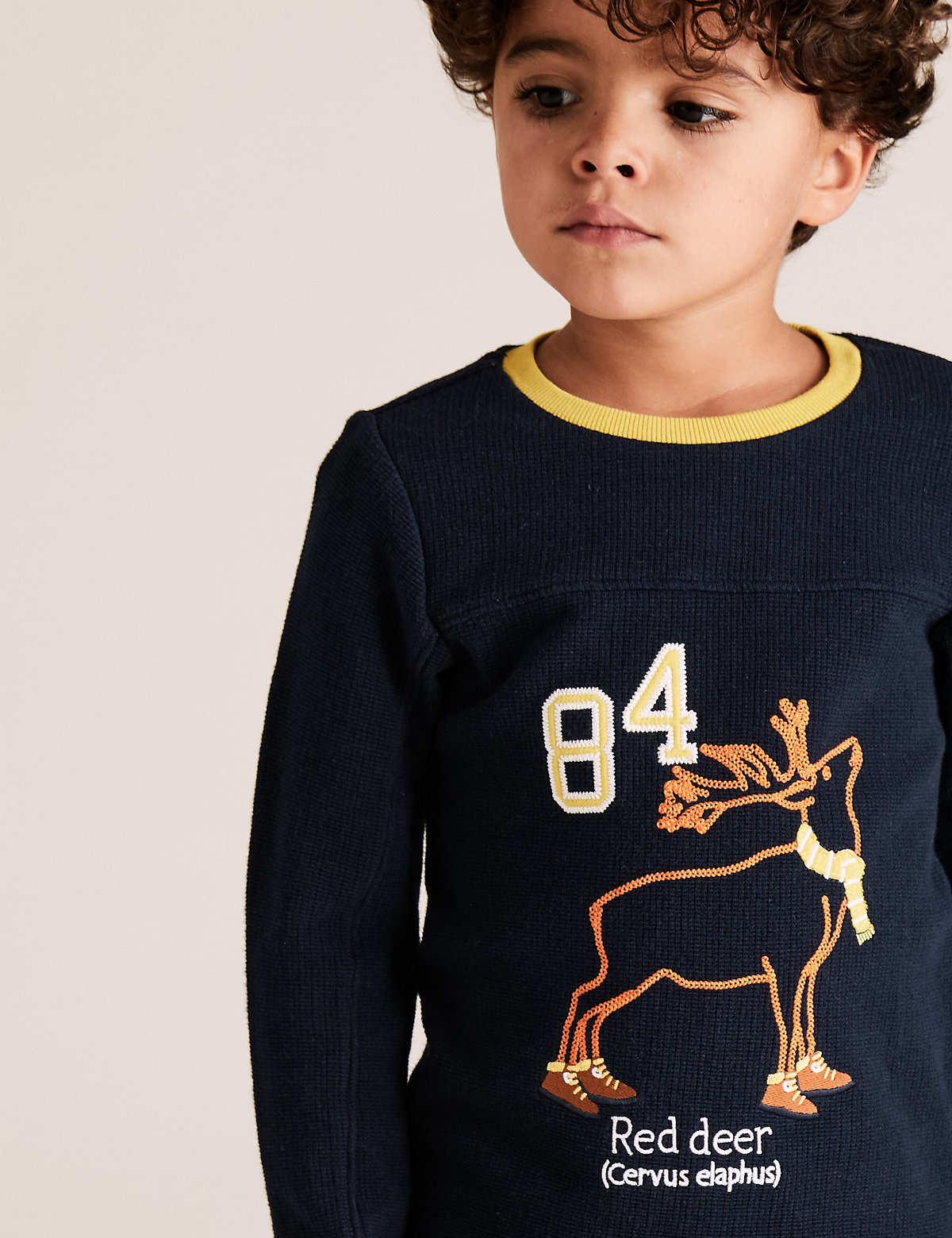 Pure Cotton Embroidered Stag Top (2-7 Yrs)
