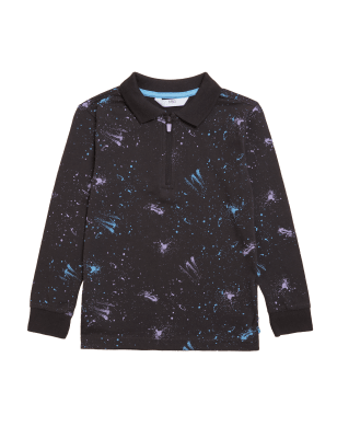 

Boys M&S Collection Pure Cotton Space Polo Shirt (2-7 Yrs) - Carbon, Carbon