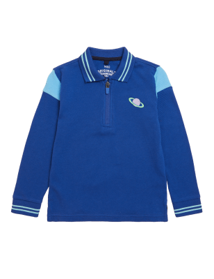 

Boys M&S Collection Pure Cotton Rocket Polo Shirt (2-7 Yrs) - Dark Marine, Dark Marine