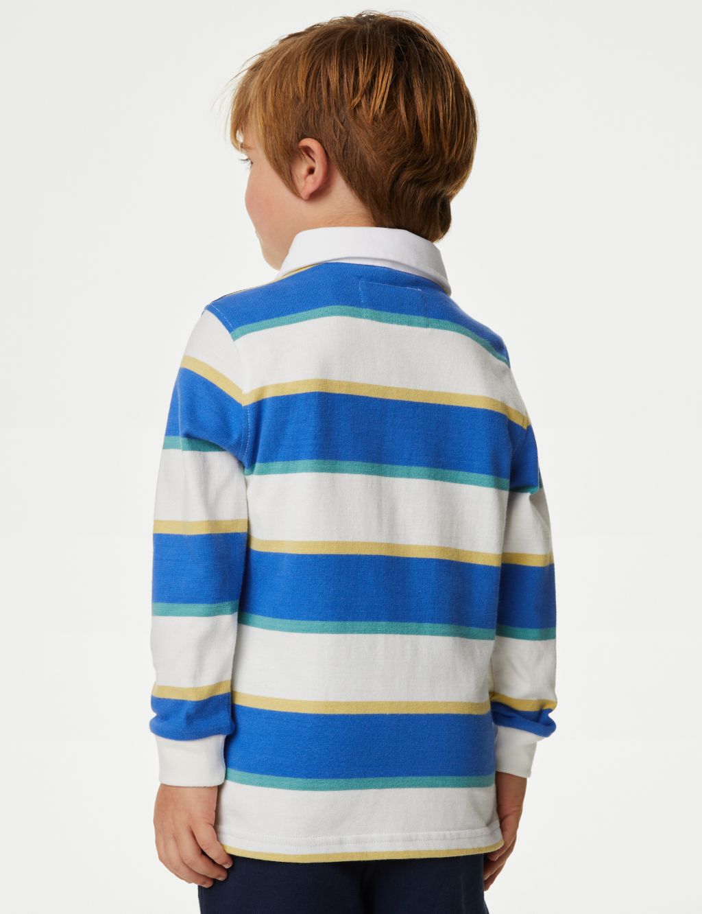 Pure Cotton Striped Rugby Shirt (2-8 Yrs) image 4