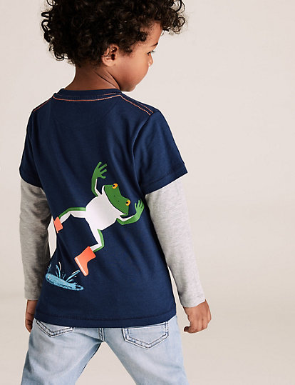 Cotton Embroidered Frog Top (2-7 Yrs)
