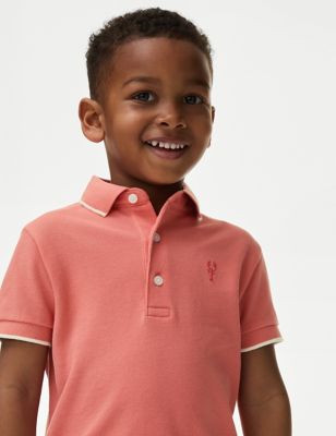 

Boys M&S Collection Pure Cotton Polo Shirt (2-8 Yrs) - Coral, Coral