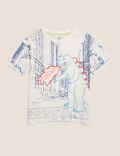 Cotton Embroidered Dinosaur T-Shirt (2-7 Yrs)