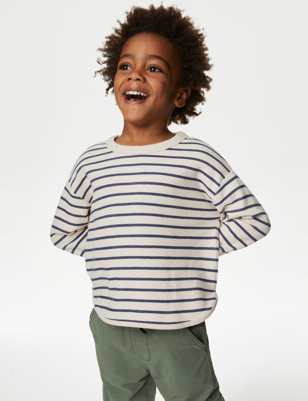 Cotton Rich Striped Sweatshirt (2-8 Yrs) image 1