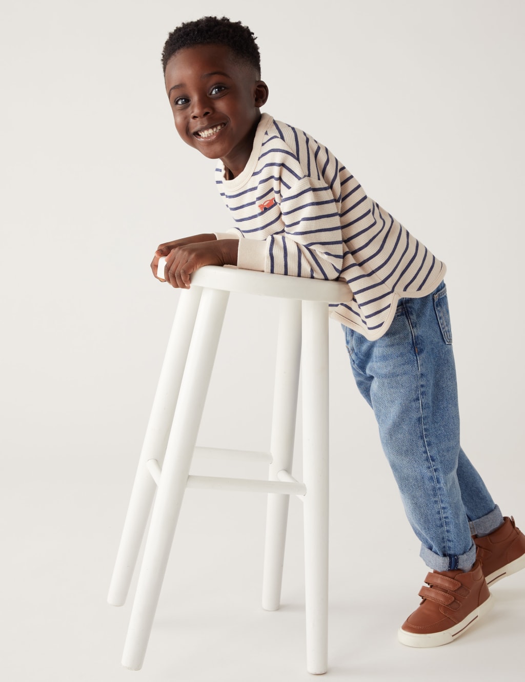 Cotton Rich Striped Sweatshirt (2-8 Yrs) image 2