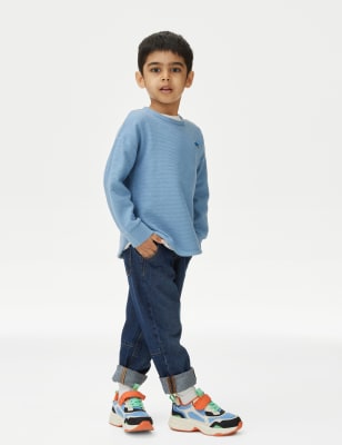 

M&S Collection Oberteil mit hohem Baumwollanteil und Strukturmuster (2-8 J.) - Blue, Blue
