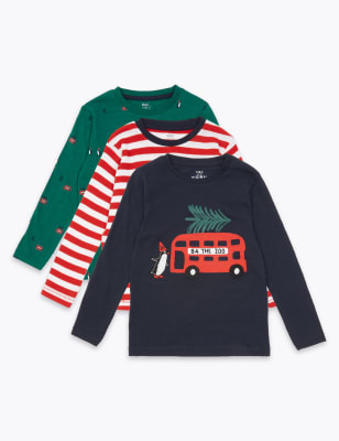 Lot de 3&nbsp;tops en coton avec texte &laquo;&nbsp;London&nbsp;&raquo; (du 3&nbsp;mois au 7&nbsp;ans)