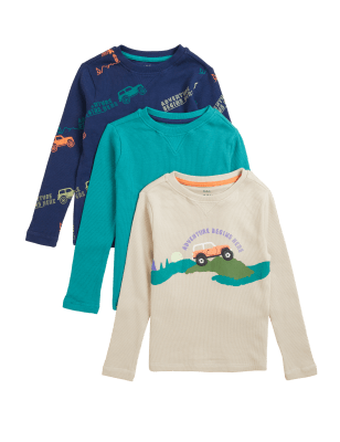 

Boys M&S Collection 3pk Pure Cotton Jeep Print Tops (2-7 Yrs) - Multi, Multi