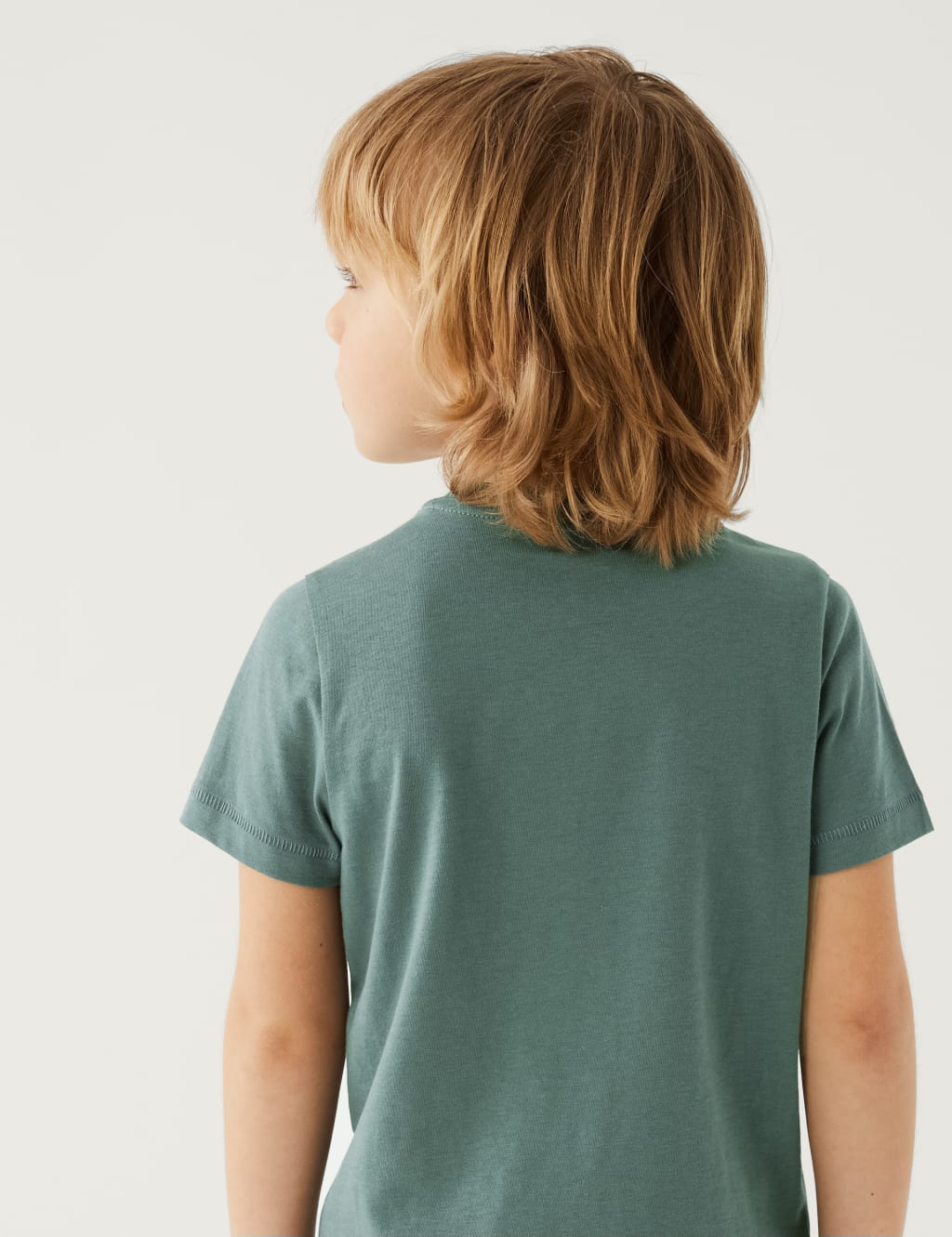 5pk Pure Cotton Striped & Plain T-Shirts (2-8 Yrs) image 2
