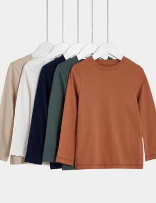 

M&S Collection 5er-Pack Oberteile aus reiner Baumwolle (2-8 Jahre) - Neutral, Neutral
