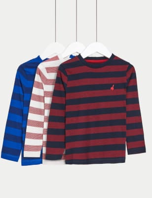 3pk Pure Cotton Striped Tops (2-8 Yrs) - AL