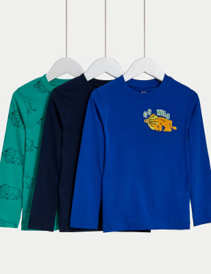 3pk Pure Cotton Animal Tops (2-8 Yrs) - TW