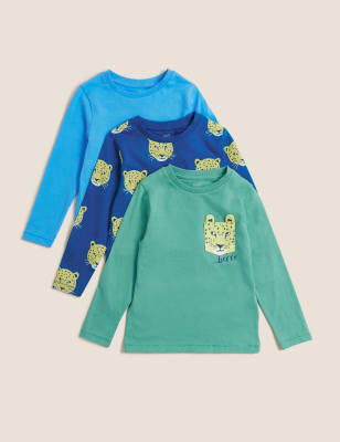 

Boys M&S Collection 3pk Pure Cotton Leopard Tops (2-7 Yrs) - Multi, Multi