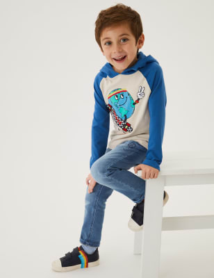 

M&S Collection Jeans regular con cinturilla de cuadros (2-7 años) - Denim, Denim