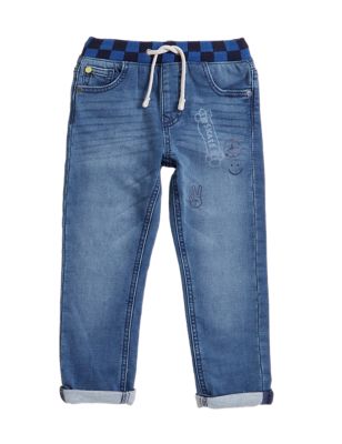 M&S Boys Regular Check Waistband Jeans (2-7 Yrs)