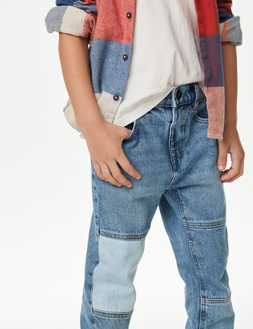 Relaxed Denim Patchwork Jeans (2-8 Yrs) image 3