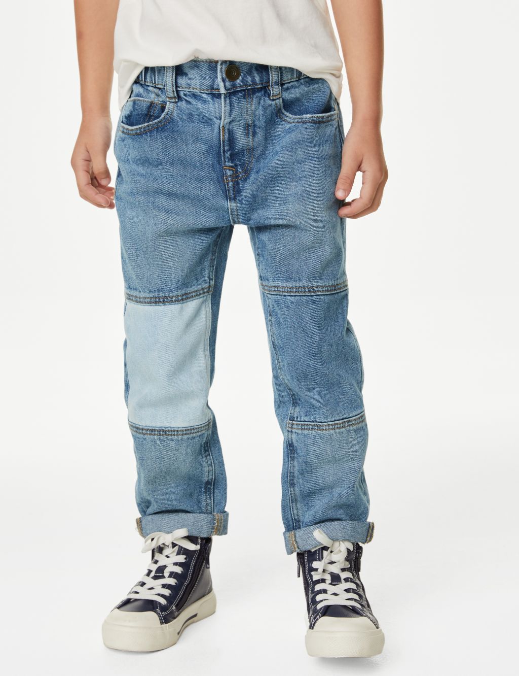Relaxed Denim Patchwork Jeans (2-8 Yrs) image 4