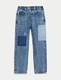 מכנסי ג'ינס עם טלאים (2-‏8 שנים)