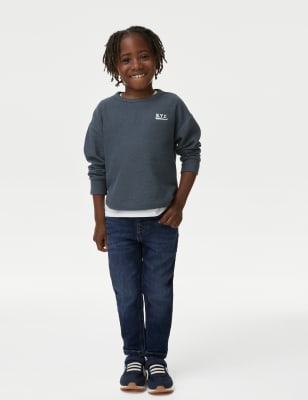 M&S Boys Skinny Denim Jeans (2-8 Yrs) - 2-3 Y - Dark Denim, Dark Denim,Denim