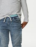 מכנסי ג'ינס בגזרה רגילה ובגזרת מותניים נוחה (8-2 שנים)
