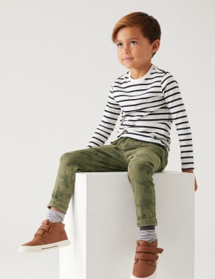 

Boys M&S Collection Skinny Cotton Rich Dinosaur Jeans (2-7 Yrs) - Khaki, Khaki