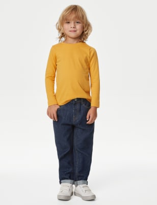 

Boys M&S Collection Relaxed Pure Cotton Elasticated Waist Jeans (2-8 Yrs) - Dark Denim, Dark Denim