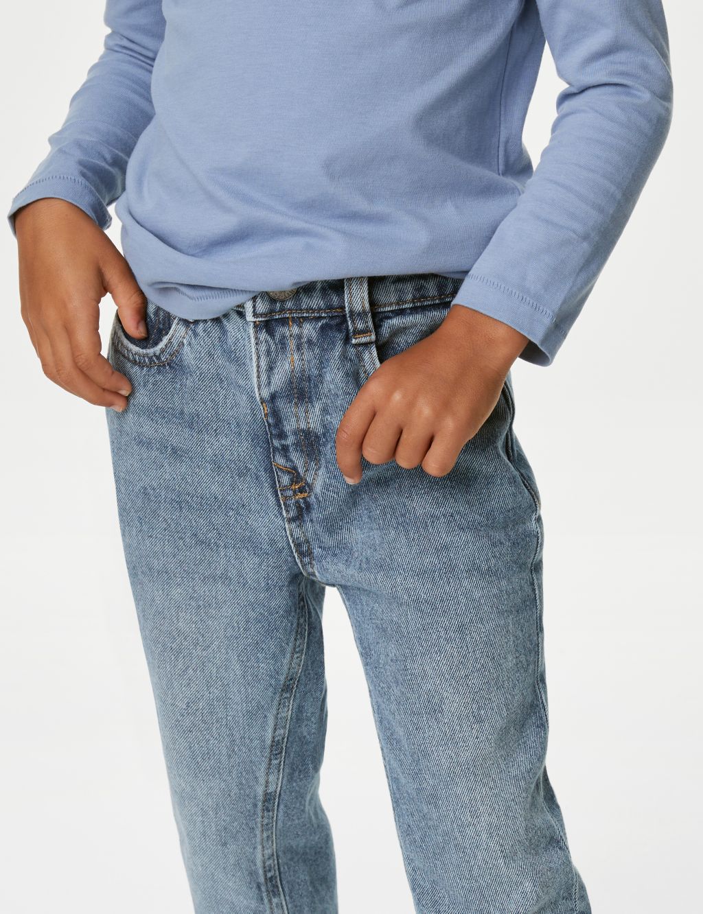 Relaxed Pure Cotton Elasticated Waist Jeans (2-8 Yrs) image 4