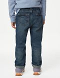 Zuiver katoenen jeans met elastische tailleband en ruime pasvorm(2-8 jaar)