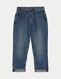Zuiver katoenen jeans met elastische tailleband en ruime pasvorm(2-8 jaar)